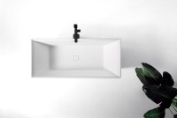 Ванна из искусственного камня AltroBagno Francesca 090101 170x75 см, отдельностоящая, матовая белая, на ножках, с донным клапаном, с подголовником