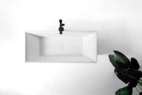 Ванна из искусственного камня AltroBagno Francesca 090101 170x75 см, отдельностоящая, матовая белая, на ножках, с донным клапаном, с подголовником