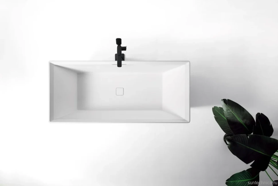 Ванна из искусственного камня AltroBagno Francesca 090101 170x75 см, отдельностоящая, матовая белая, на ножках, с донным клапаном, с подголовником