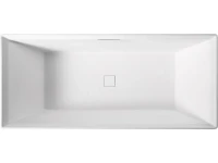 Ванна из искусственного камня AltroBagno Francesca 090101 170x75 см, отдельностоящая, матовая белая, на ножках, с донным клапаном, с подголовником