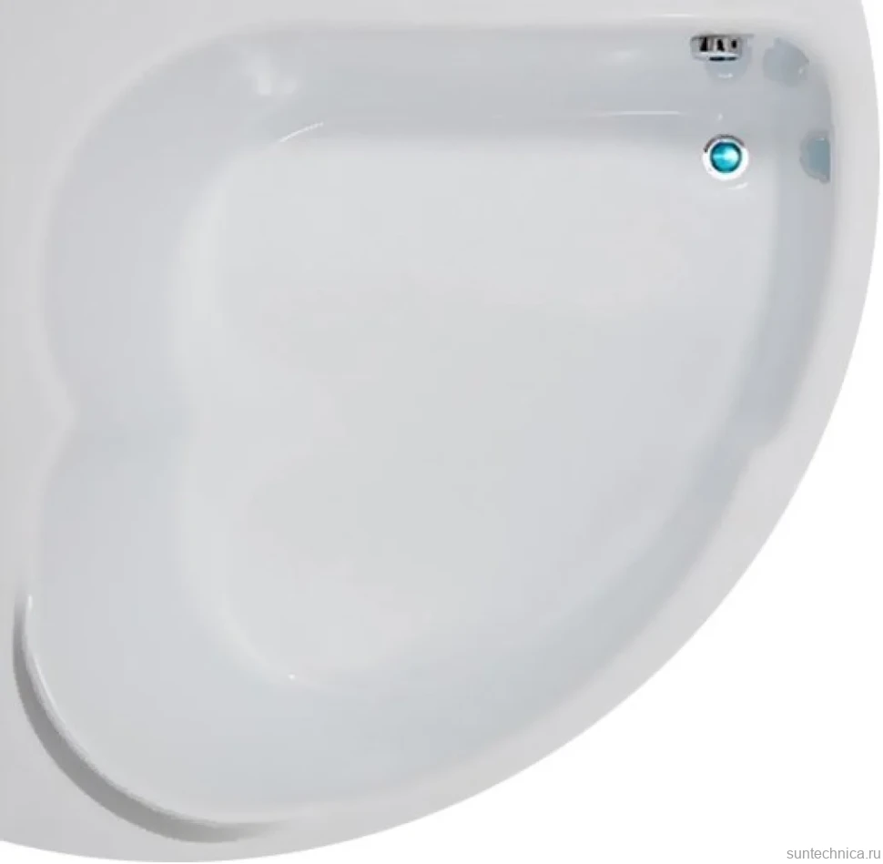 Акриловая ванна Aquanet Fregate 00205488 125x125 см, угловая, пристенная, белая, четверть круга, с каркасом, для двоих