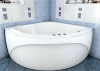 Акриловая ванна Aquanet Fregate 00205488 125x125 см, угловая, пристенная, белая, четверть круга, с каркасом, для двоих