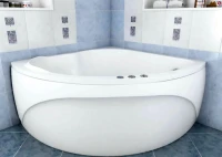 Акриловая ванна Aquanet Fregate 00205488 125x125 см, угловая, пристенная, белая, четверть круга, с каркасом, для двоих