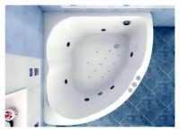 Акриловая ванна Aquanet Fregate 00205488 125x125 см, угловая, пристенная, белая, четверть круга, с каркасом, для двоих
