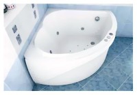 Акриловая ванна Aquanet Fregate 00205488 125x125 см, угловая, пристенная, белая, четверть круга, с каркасом, для двоих
