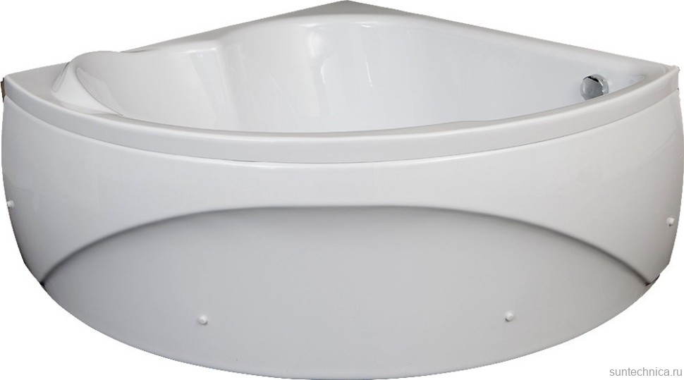 Акриловая ванна Aquanet Fregate 00205488 125x125 см, угловая, пристенная, белая, четверть круга, с каркасом, для двоих