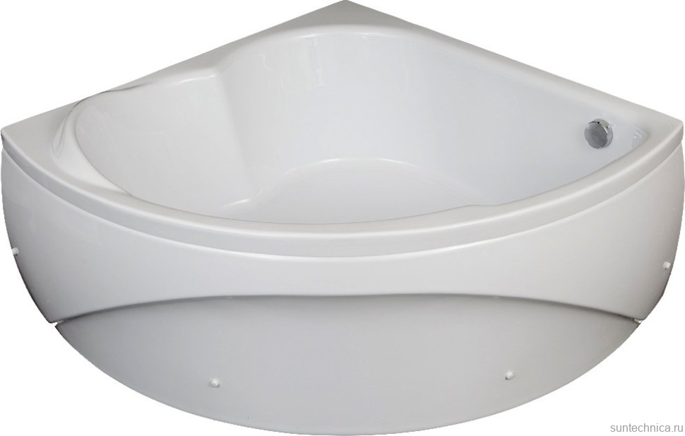 Акриловая ванна Aquanet Fregate 00205488 125x125 см, угловая, пристенная, белая, четверть круга, с каркасом, для двоих