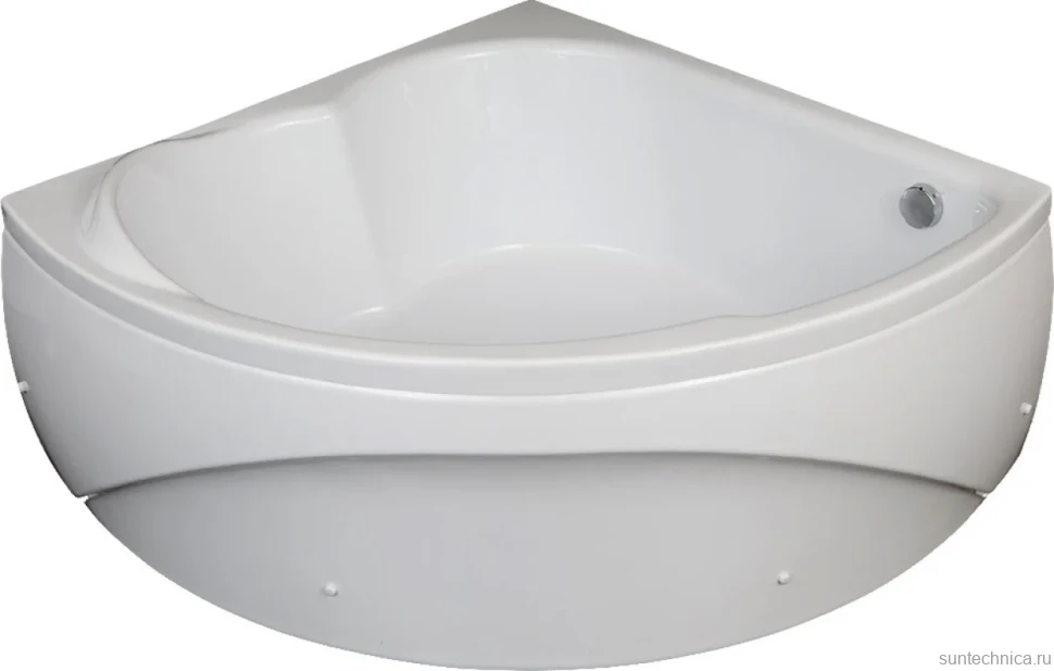 Акриловая ванна Aquanet Fregate 00205488 125x125 см, угловая, пристенная, белая, четверть круга, с каркасом, для двоих