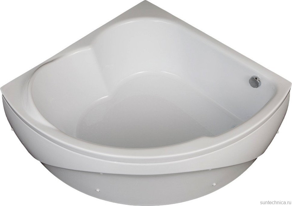Акриловая ванна Aquanet Fregate 00205488 125x125 см, угловая, пристенная, белая, четверть круга, с каркасом, для двоих