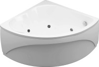 Акриловая ванна Aquanet Fregate 00205488 125x125 см, угловая, пристенная, белая, четверть круга, с каркасом, для двоих