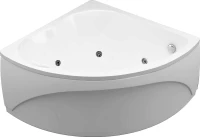Акриловая ванна Aquanet Fregate 00205488 125x125 см, угловая, пристенная, белая, четверть круга, с каркасом, для двоих