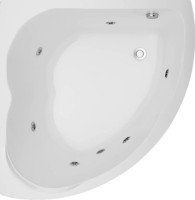 Акриловая ванна Aquanet Fregate 00205488 125x125 см, угловая, пристенная, белая, четверть круга, с каркасом, для двоих