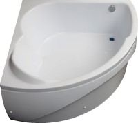 Акриловая ванна Aquanet Fregate 00205488 125x125 см, угловая, пристенная, белая, четверть круга, с каркасом, для двоих