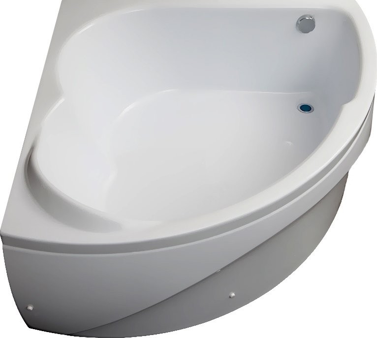Акриловая ванна Aquanet Fregate 00205488 125x125 см, угловая, пристенная, белая, четверть круга, с каркасом, для двоих