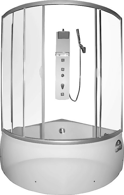 Акриловая ванна Aquanet Fregate 00205488 125x125 см, угловая, пристенная, белая, четверть круга, с каркасом, для двоих