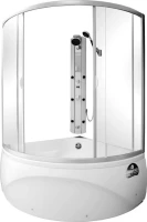 Акриловая ванна Aquanet Fregate 00205488 125x125 см, угловая, пристенная, белая, четверть круга, с каркасом, для двоих