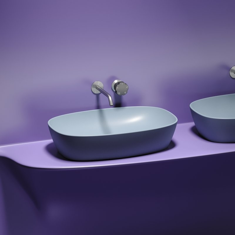 Накладная раковина Ceramicanova Element CN6049MHL серо-голубая матовая
