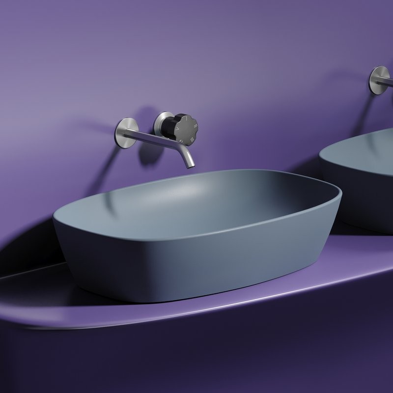 Накладная раковина Ceramicanova Element CN6049MHL серо-голубая матовая