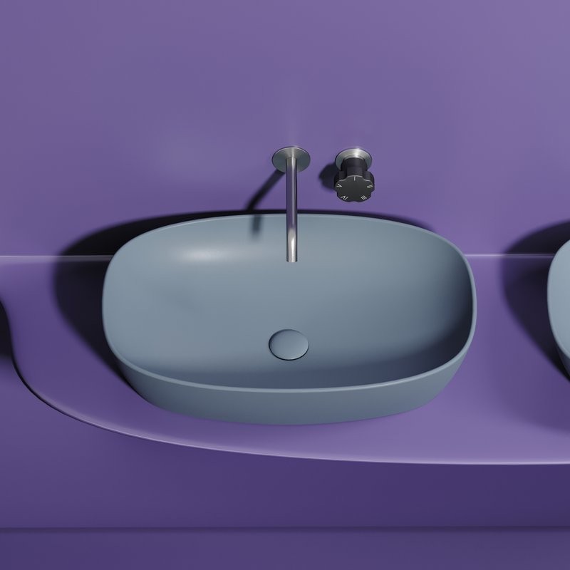 Накладная раковина Ceramicanova Element CN6049MHL серо-голубая матовая