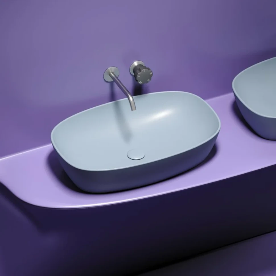 Накладная раковина Ceramicanova Element CN6049MHL серо-голубая матовая
