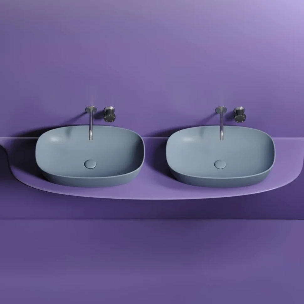 Накладная раковина Ceramicanova Element CN6049MHL серо-голубая матовая