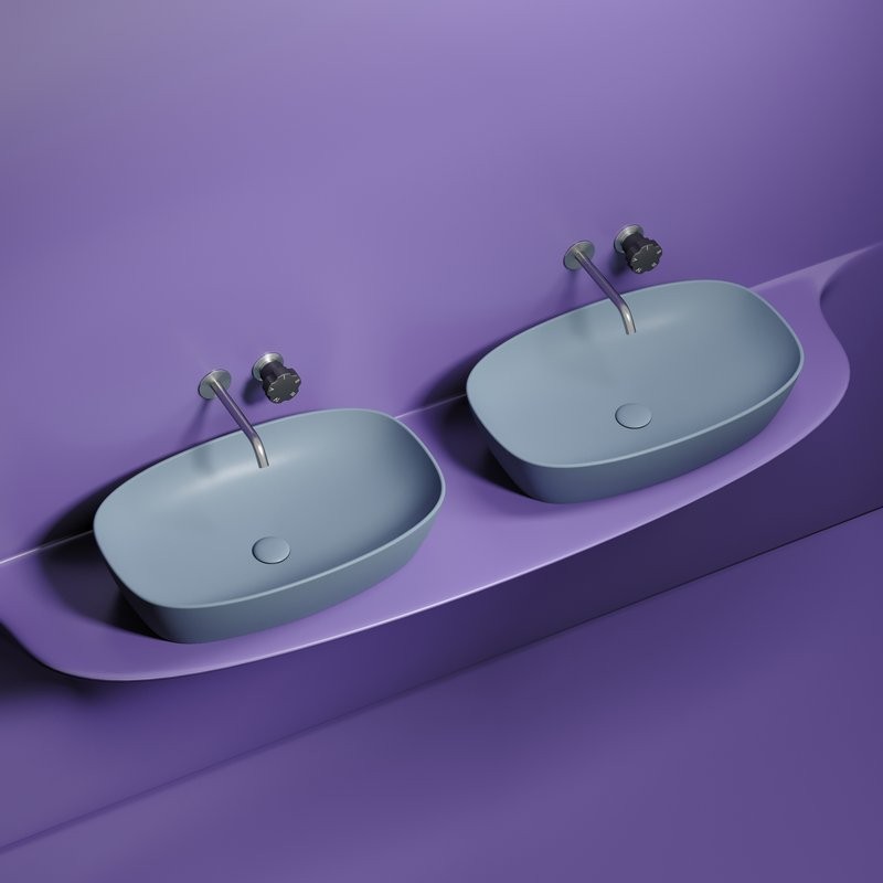 Накладная раковина Ceramicanova Element CN6049MHL серо-голубая матовая