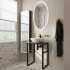 Мебель для ванной DIWO Элиста 60 чёрный мрамор, с раковиной Moduo 55 Leaf подвесная, в стиле лофт (гарнитур, мебель)