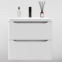 Тумба с раковиной Style Line Марелла 70 подвесная, белая матовая