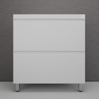 Тумба напольная "Манхэттен 80" ЭМАЛЬ, под раковину ASTI, 2 ящика, PLUS, белая