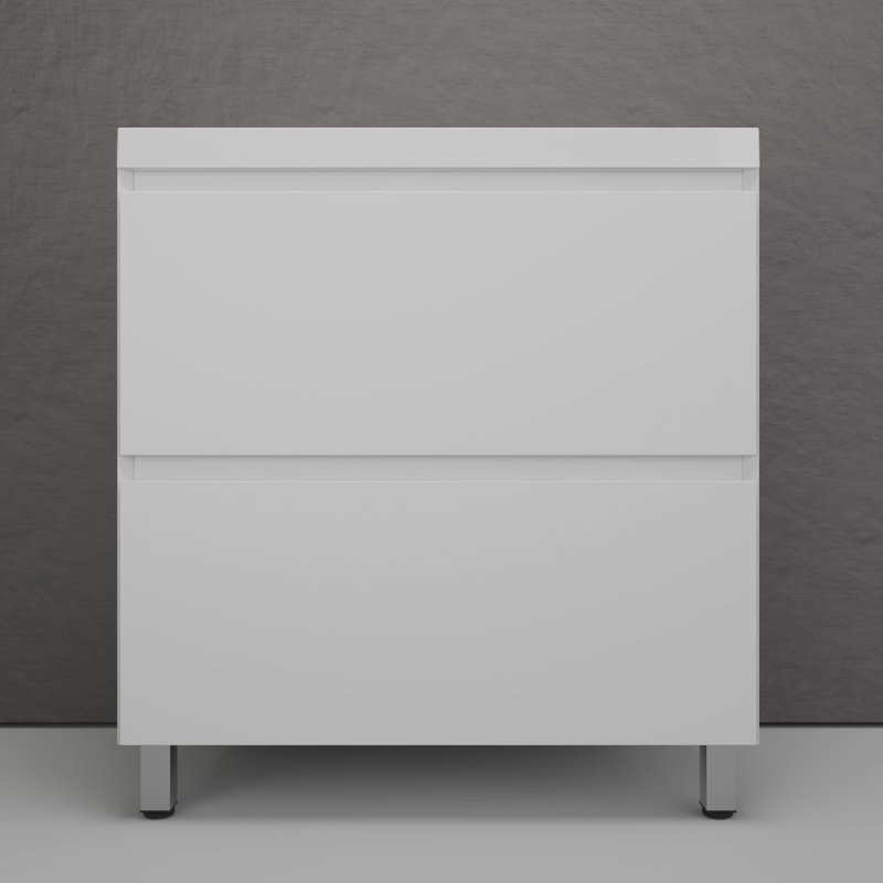 Тумба напольная "Манхэттен 80" ЭМАЛЬ, под раковину ASTI, 2 ящика, PLUS, белая