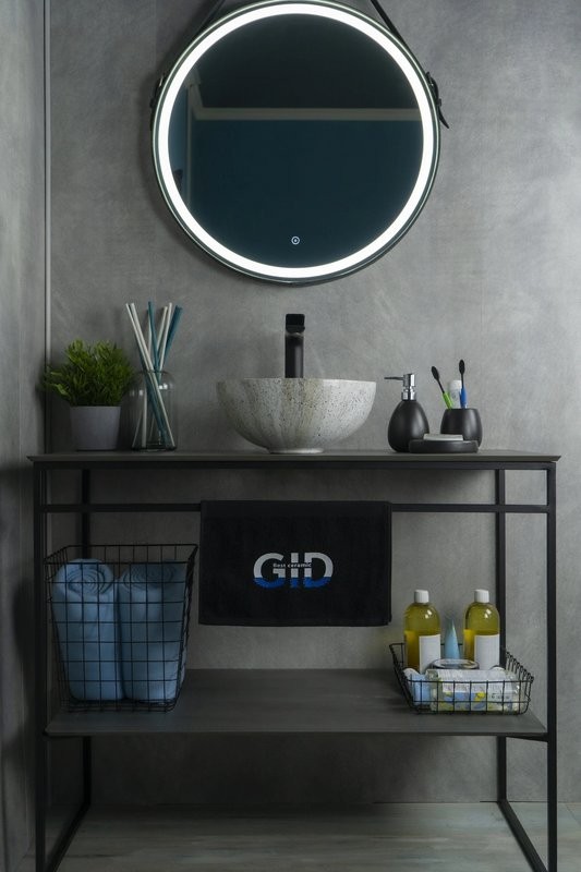 Накладная раковина GID Esfera Mnc487 32 под глянцевый камень, круглая, фаянс