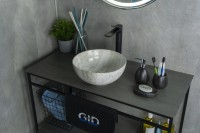 Накладная раковина GID Esfera Mnc487 32 под глянцевый камень, круглая, фаянс