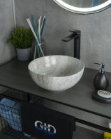 Накладная раковина GID Esfera Mnc487 32 под глянцевый камень, круглая, фаянс