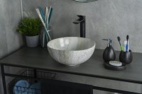 Накладная раковина GID Esfera Mnc487 32 под глянцевый камень, круглая, фаянс