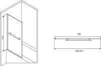 Шторка на ванну Abber Immer Offen AG70080B 80x140, профиль черный, стекло прозрачное