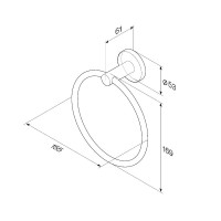 Держатель для полотенец AM.PM X-Joy A85A34422 черный, кольцо