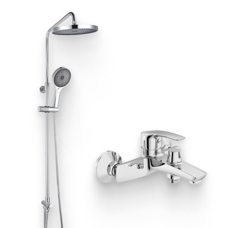 Душевой комплект Смеситель IDDIS Ray RAYSB02i02WA + Стойка SpaHome SPA3F0Ci76