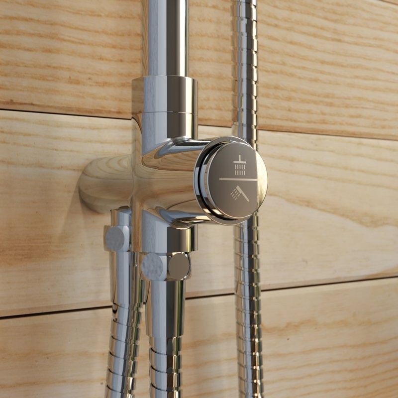 Душевой комплект Смеситель IDDIS Ray RAYSB02i02WA + Стойка SpaHome SPA3F0Ci76