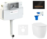 Комплект Lavinia Boho Унитаз приставной Bell Pro 33014040 + Крышка-сиденье Bell Pro 33290100 с микролифтом + Бачок скрытого монтажа RelFix 38020010 + Кнопка RelFix 38050702 + Дозатор RelFix 38040010