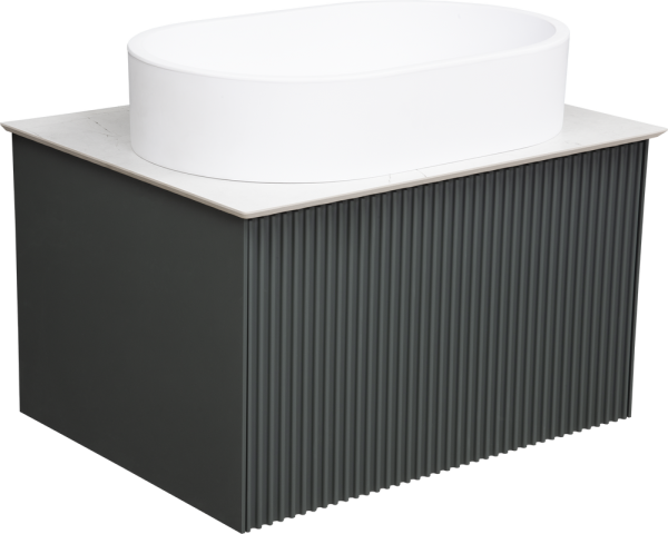 Тумба под раковину со столешницей La Fenice Terra 60 серая, столешница белая