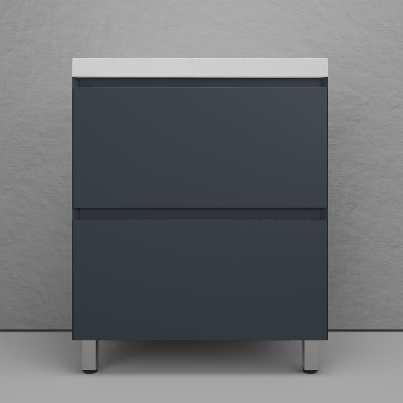 Тумба с раковиной Style Line Манхэттен 70 напольная, графит, раковина Andrea Classic 70