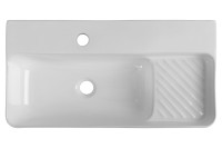 Накладная раковина Aquanet Comfort 326050 60 глянцевая белая, прямоугольная, искусственный камень, со столешницей, с 1 отверстием под смеситель