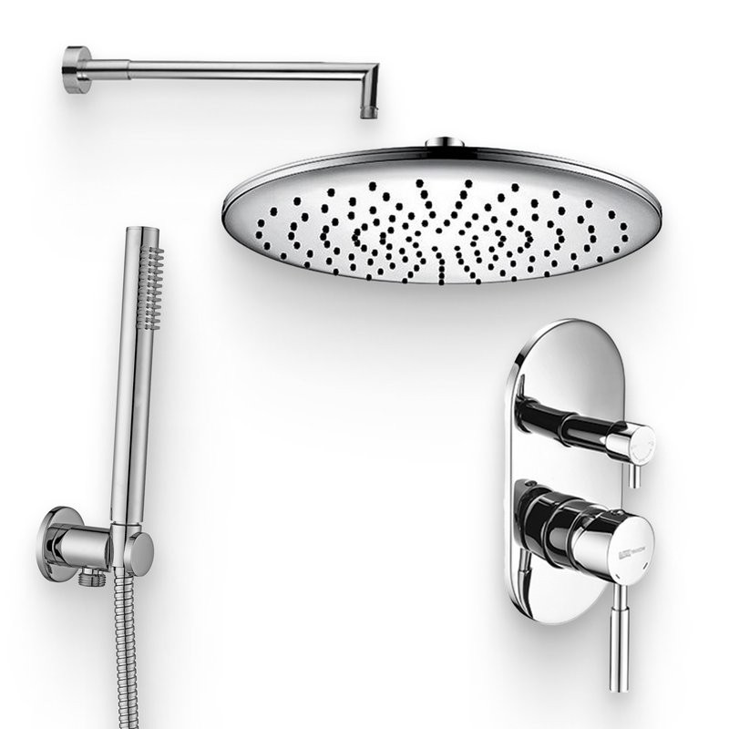Душевой комплект Смеситель Wasserkraft Main 4141 + Гарнитур Paffoni Master ZDUP094CR + Душ A030 + Кронштейн A019