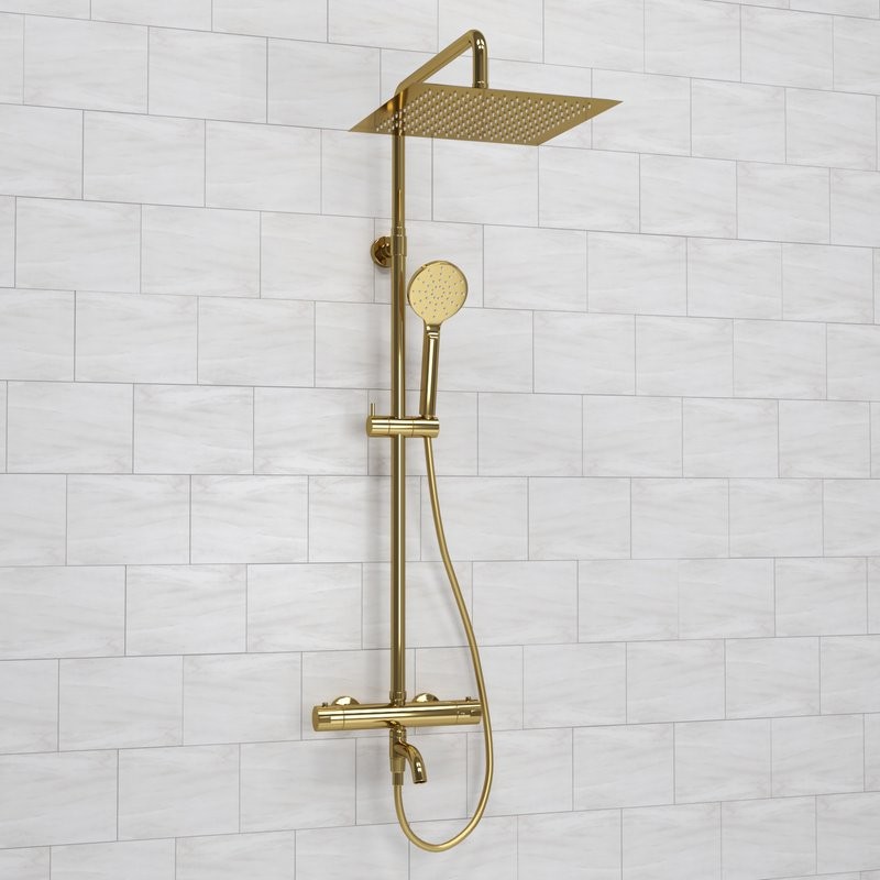 Душевая стойка Wasserkraft Sauer A188.261.207.PG Thermo с термостатом, золото
