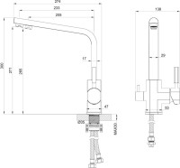 Смеситель для кухни Wonzon & Woghand WW-88458003-BG брашированное золото