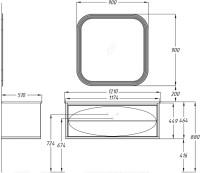Мебель для ванной комнаты Opadiris Ибица 120 подвесная, фурнитура золото