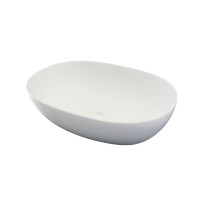 Накладная раковина Abber Stein AS2636 56 матовая белая, овальная, искусственный камень