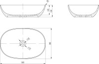 Накладная раковина Abber Stein AS2636 56 матовая белая, овальная, искусственный камень