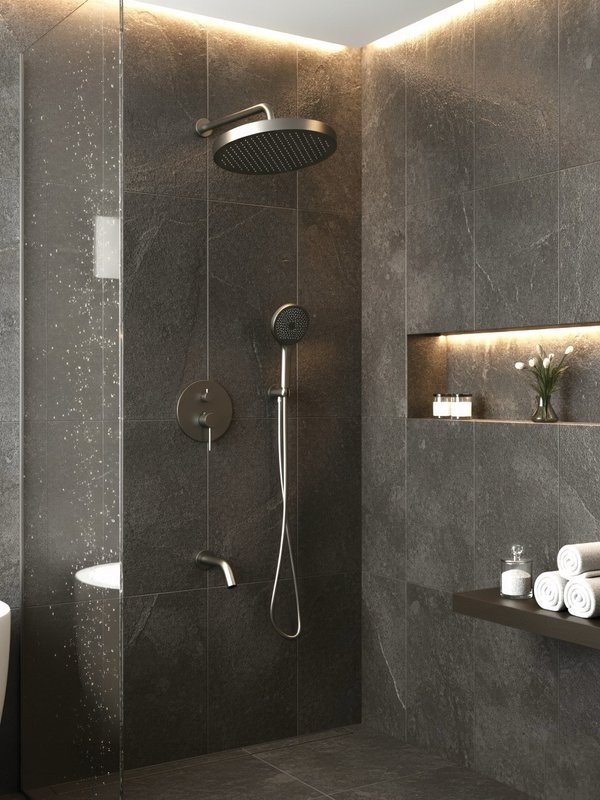 Душевой комплект AltroBagno Bilancia AltroBagnoBilancia040502GM С ВНУТРЕННЕЙ ЧАСТЬЮ, оружейная сталь