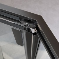 Душевой уголок Cezares Relax RELAX-304-P-1-100-C-GM 100x100, профиль оружейная сталь
